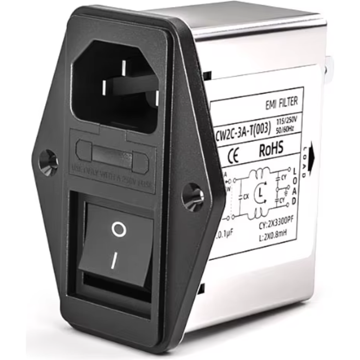 Filtro EMI IEC CW2C-3610A-T con interruptor