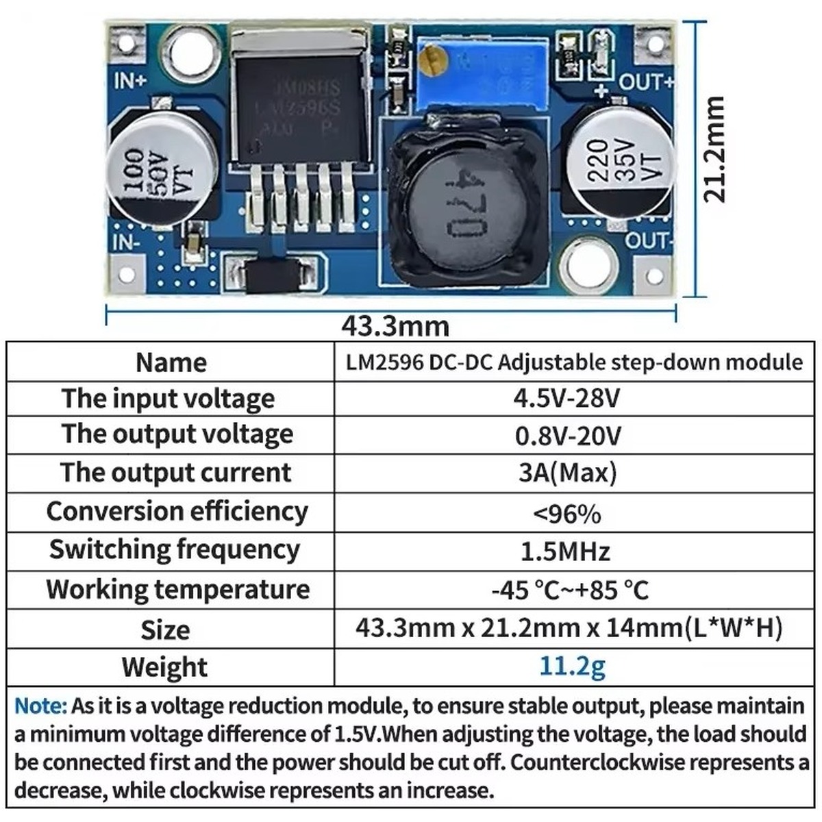 Modulo regulador LM2596 step-down