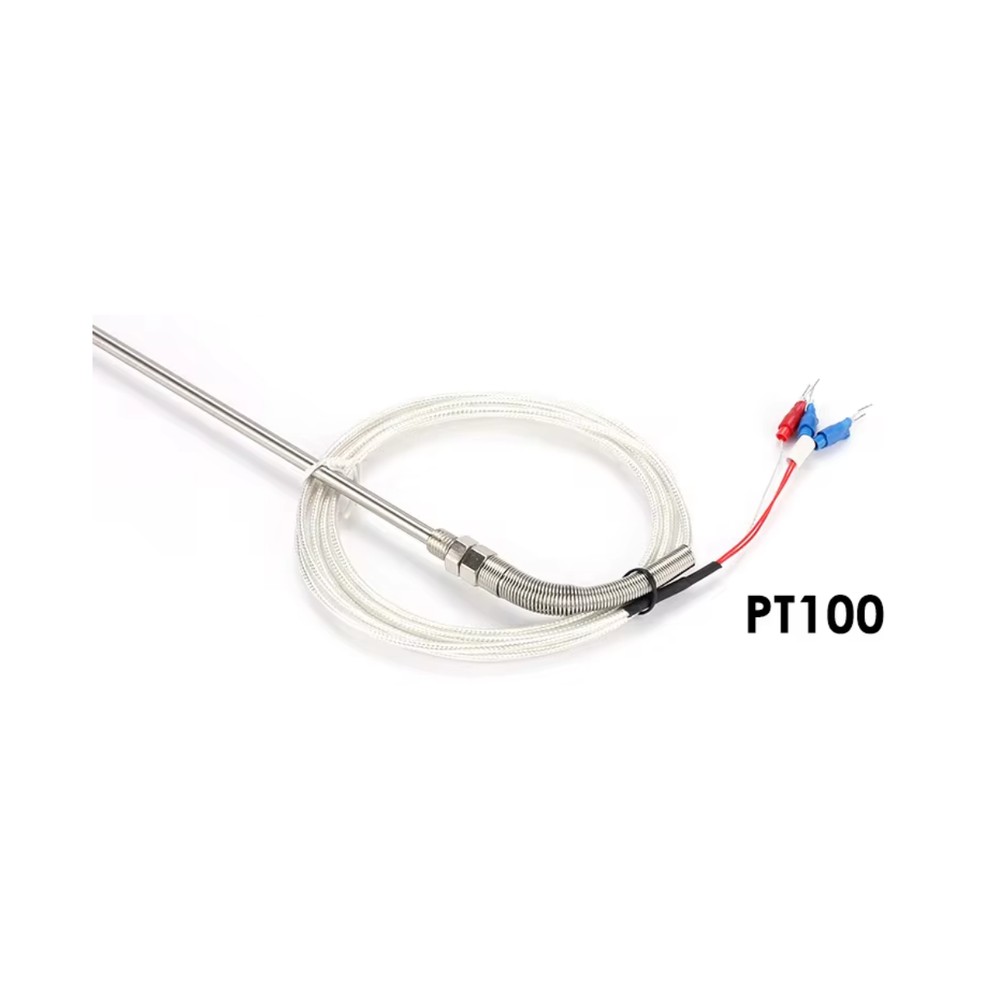 Sensor PT100 roscado M8 con cable de 1 m y sonda de 100 mm